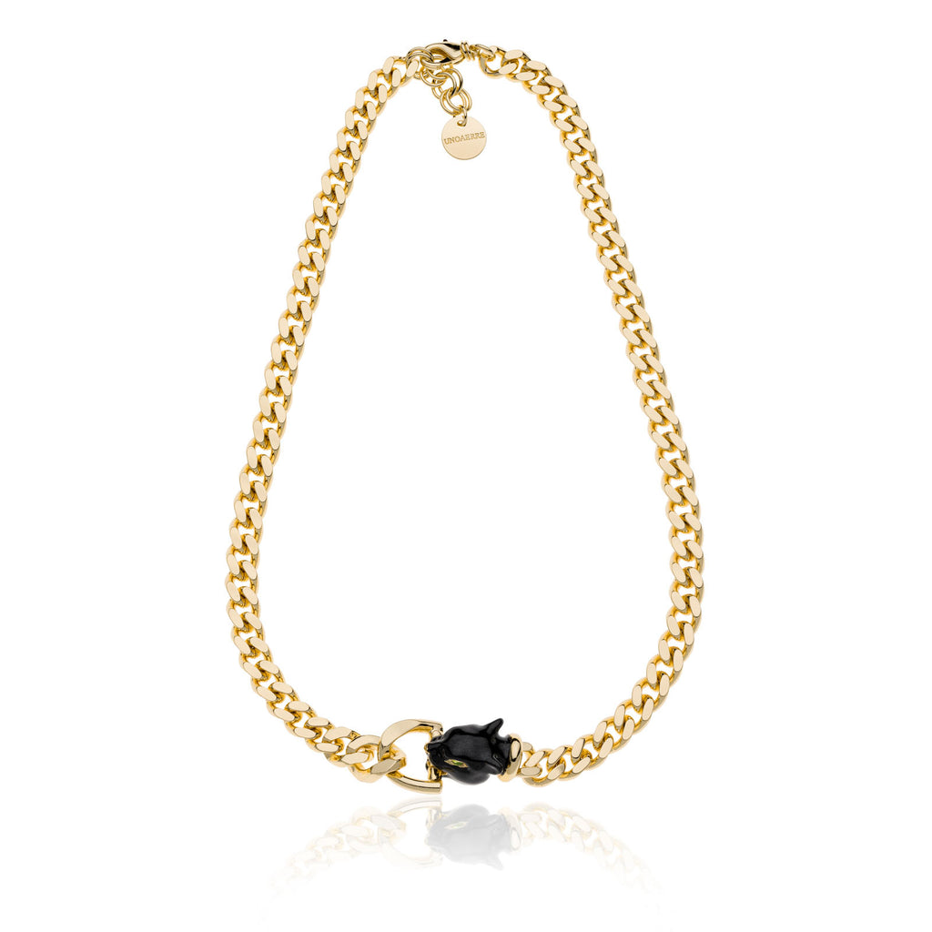 Collana donna Groumette con testa di pantera 2331