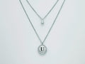 Collana donna Kiara con lettera U collier in acciaio e punto luce KCLD3905B-U