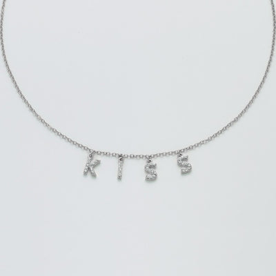 Collana donna Kiara in ottone charms scritta kiss KCLD3883B