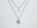 Collana donna Kiara lettera H collier in acciaio con punto luce KCLD3905B-H