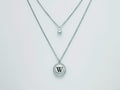 Collana donna Kiara lettera W collier in acciaio e punto luce KCLD3905B-W