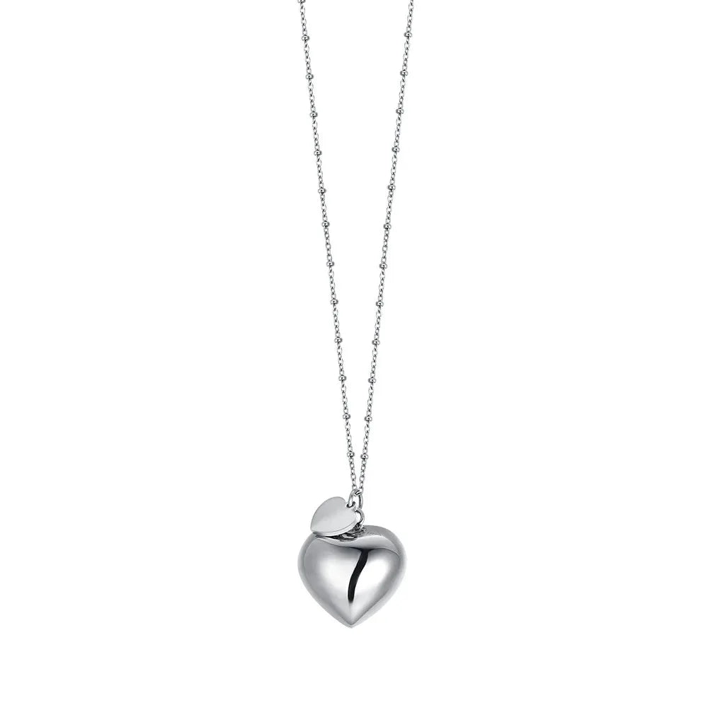 Collana chiama angeli donna gioielli Luca Barra con cuore acciaio ck1927