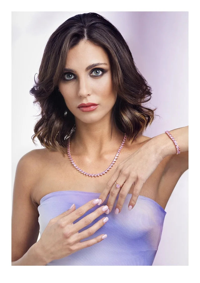 Collana donna Ottaviani Elegance con zirconi rosa