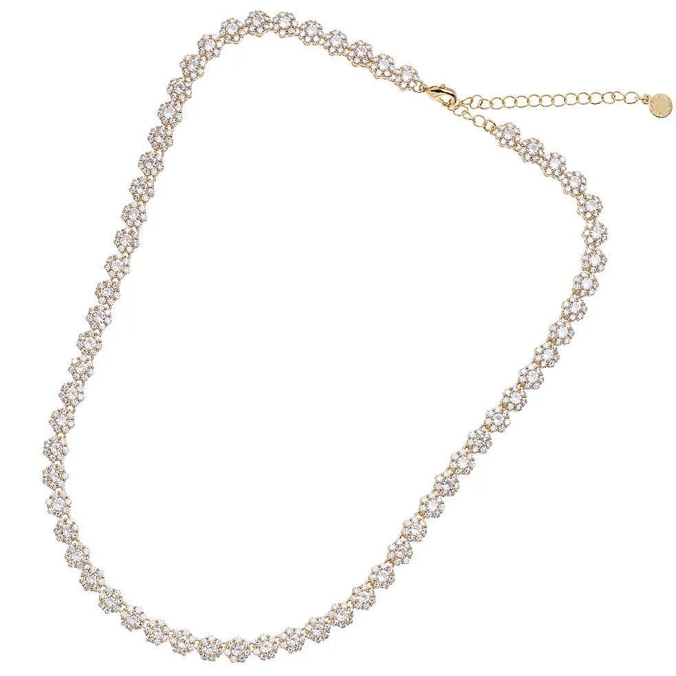 Collana donna Ottaviani con fiori e zirconi bianchi