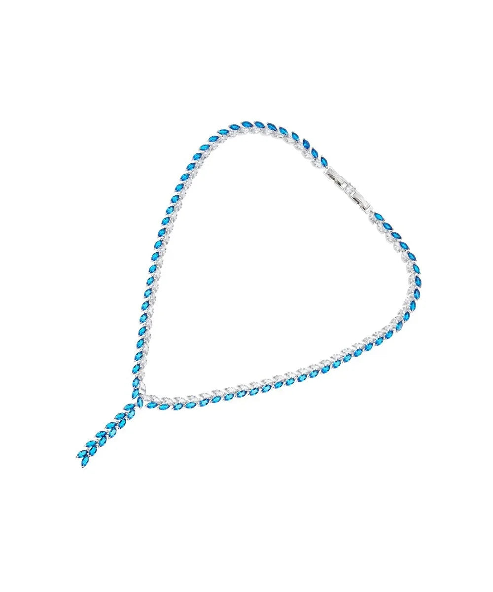 Collana donna Ottaviani foglie zirconi bianchi e blu