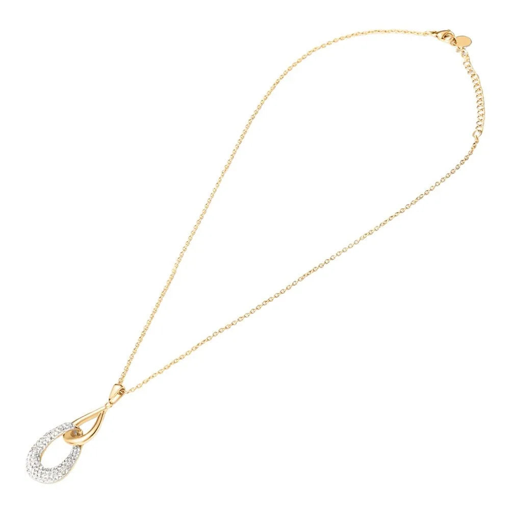 Collana donna Stroili con pendente in acciaio dorato e zirconi