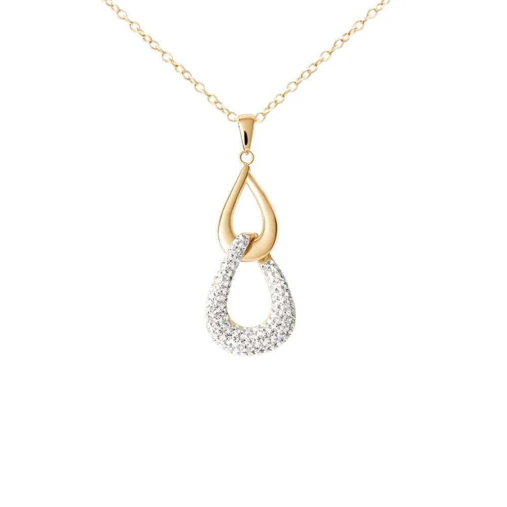 Collana donna Stroili con pendente in acciaio dorato e zirconi