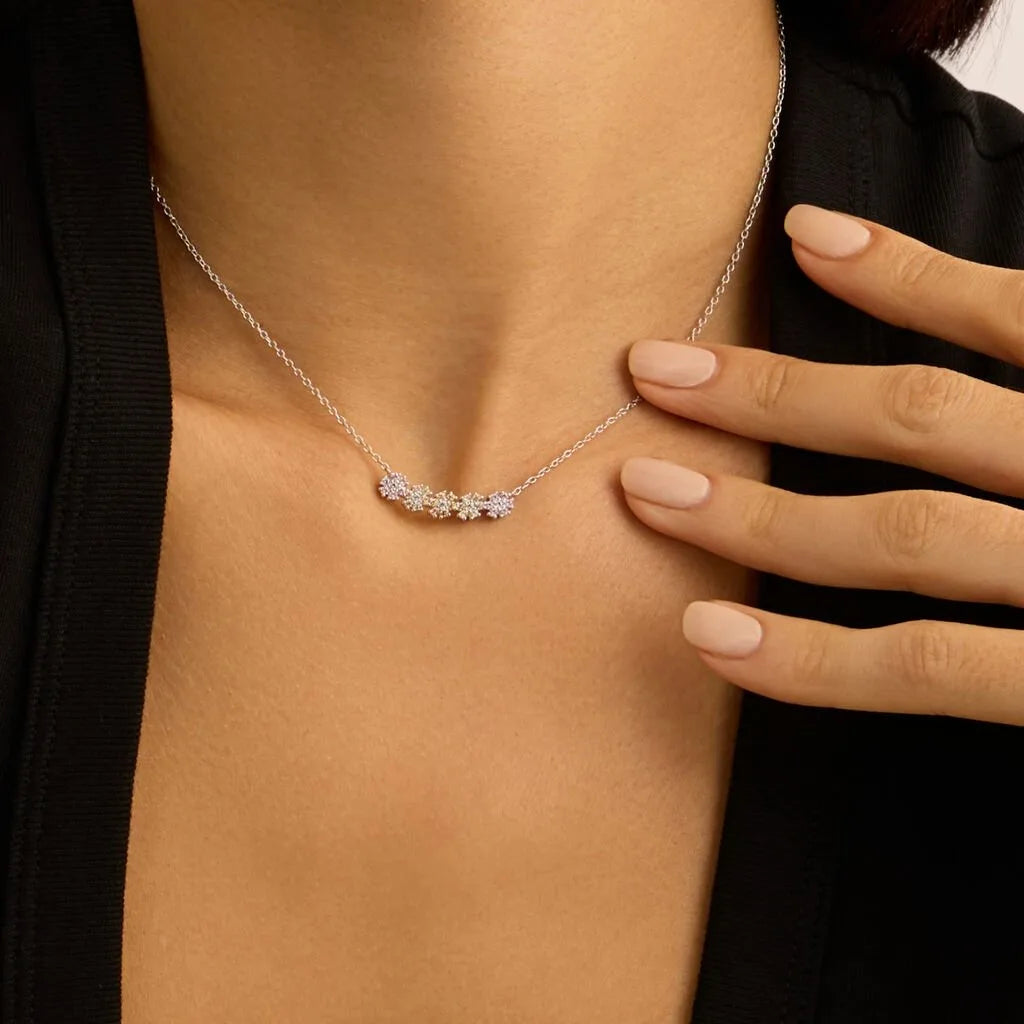 Collana donna Stroili in argento con fiori zirconati 1691787