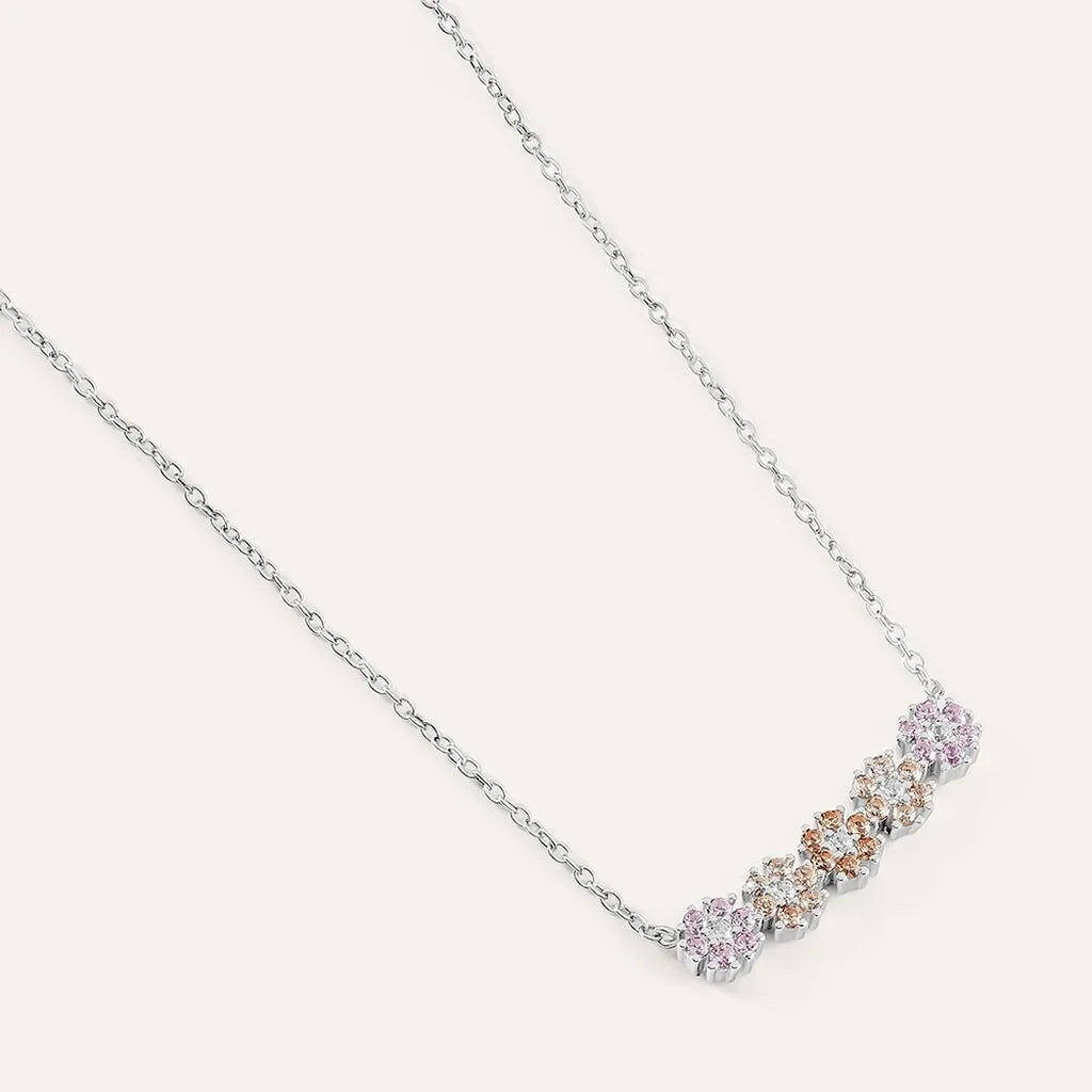 Collana donna Stroili in argento con fiori zirconati 1691787