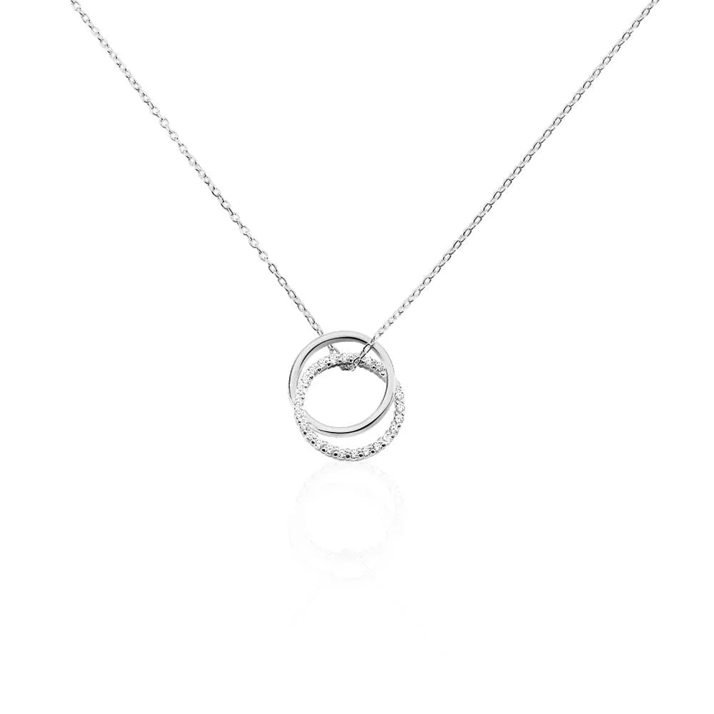 Collana donna Stroili in argento con pendente cerchio zirconato
