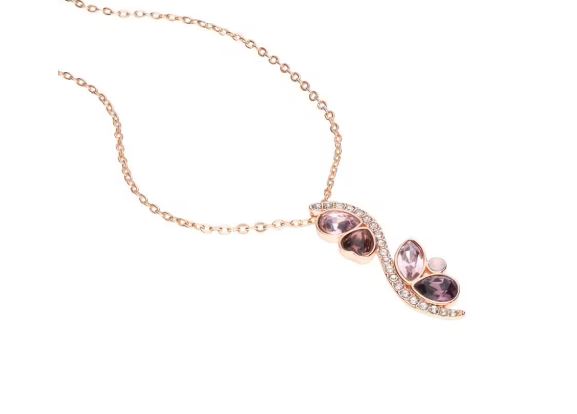 Collana donna Stroili in metallo rosato con cuore pietre rosa e strass 1668618