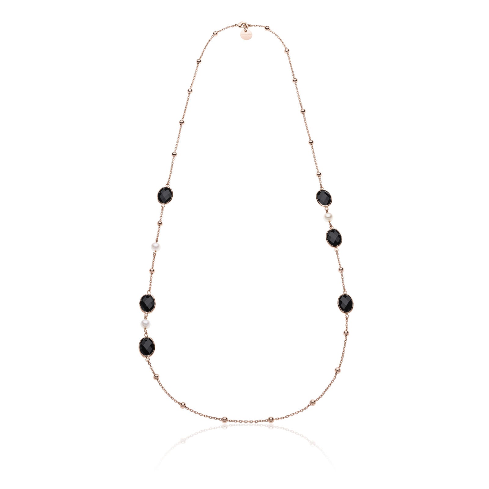 Collana donna Unoaerre chanel perle e pietre nere 2268