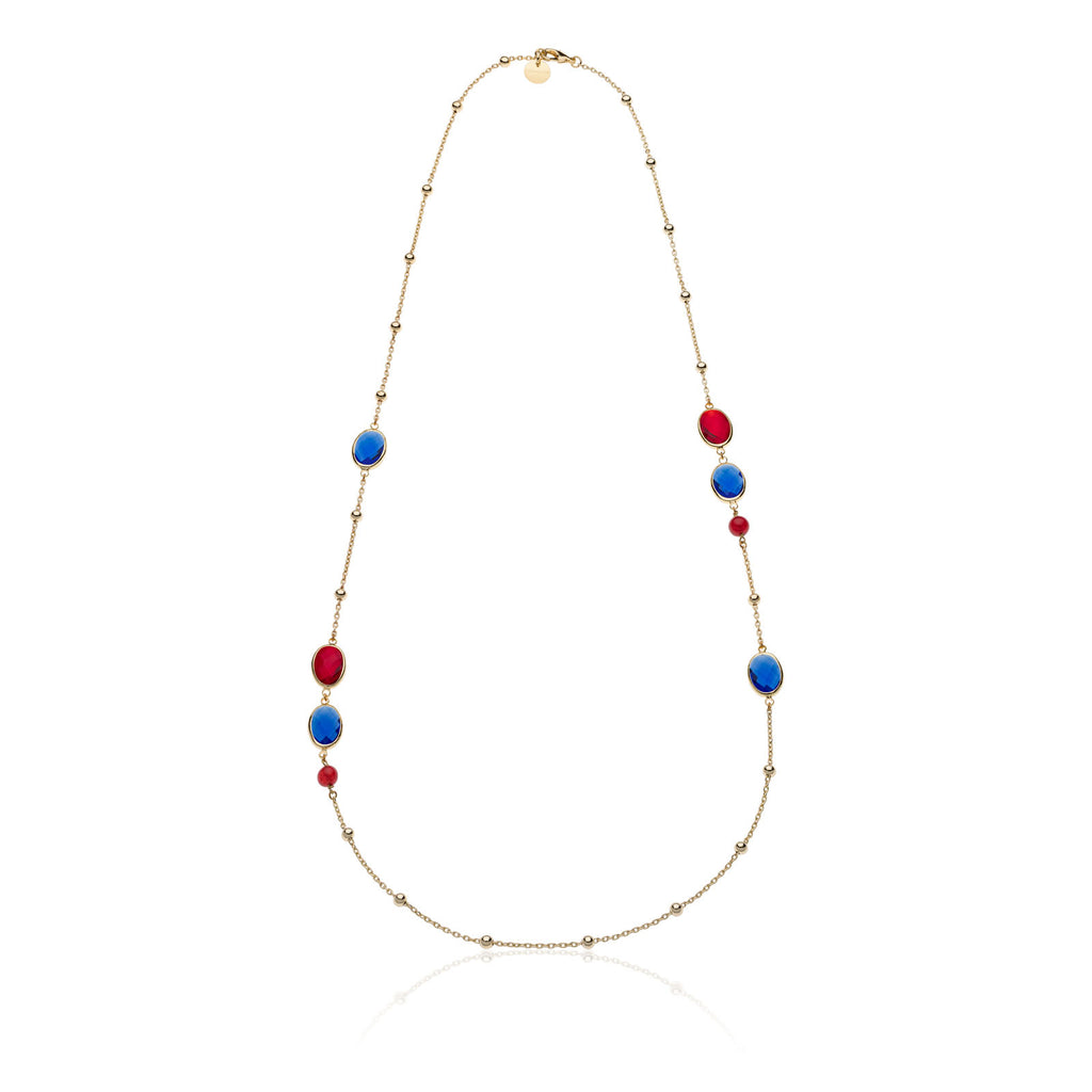 Unoaerre Damen Kette Chanel mit roten und blauen Steinen 2260
