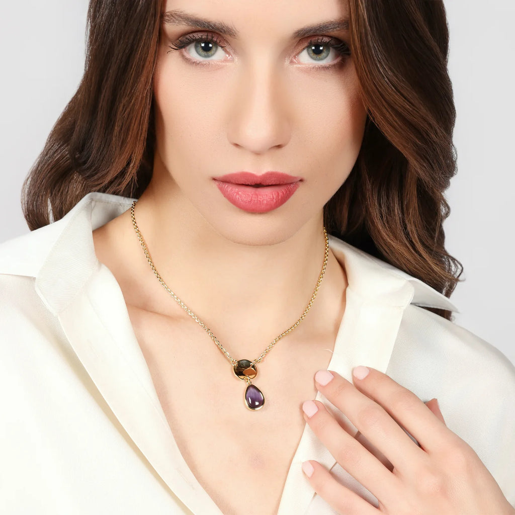 Collana donna Unoaerre con goccia viola 2861