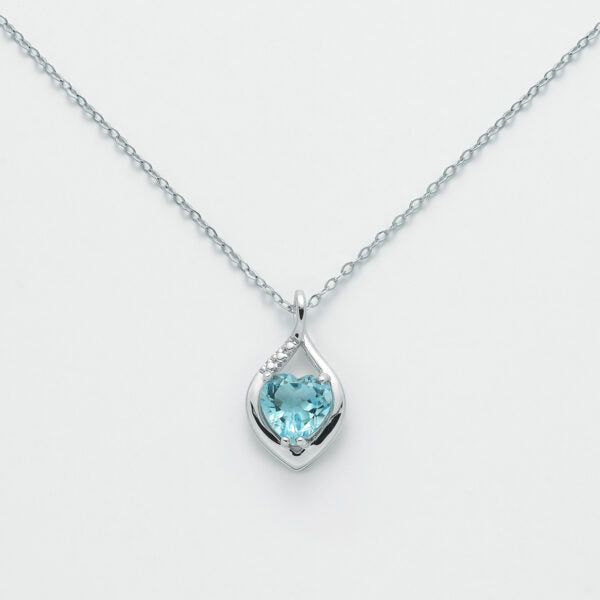 Collana donna YUKIKO cuore in topazio azzurro cld4201yx