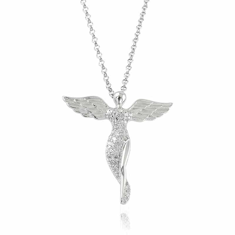 Collana donna angelo In argento swarovski OSA6438
