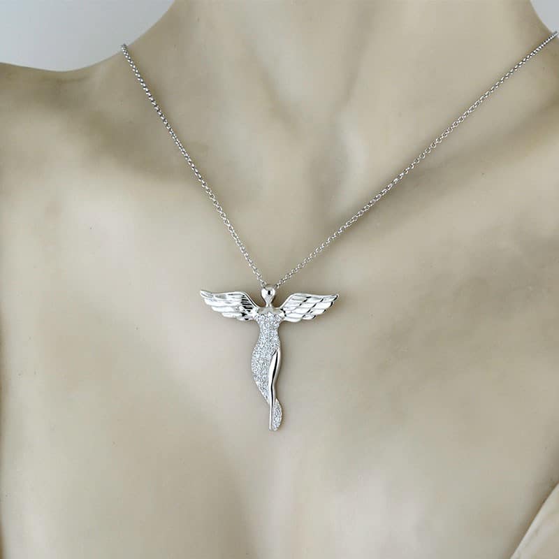 Collana donna angelo In argento swarovski OSA6438
