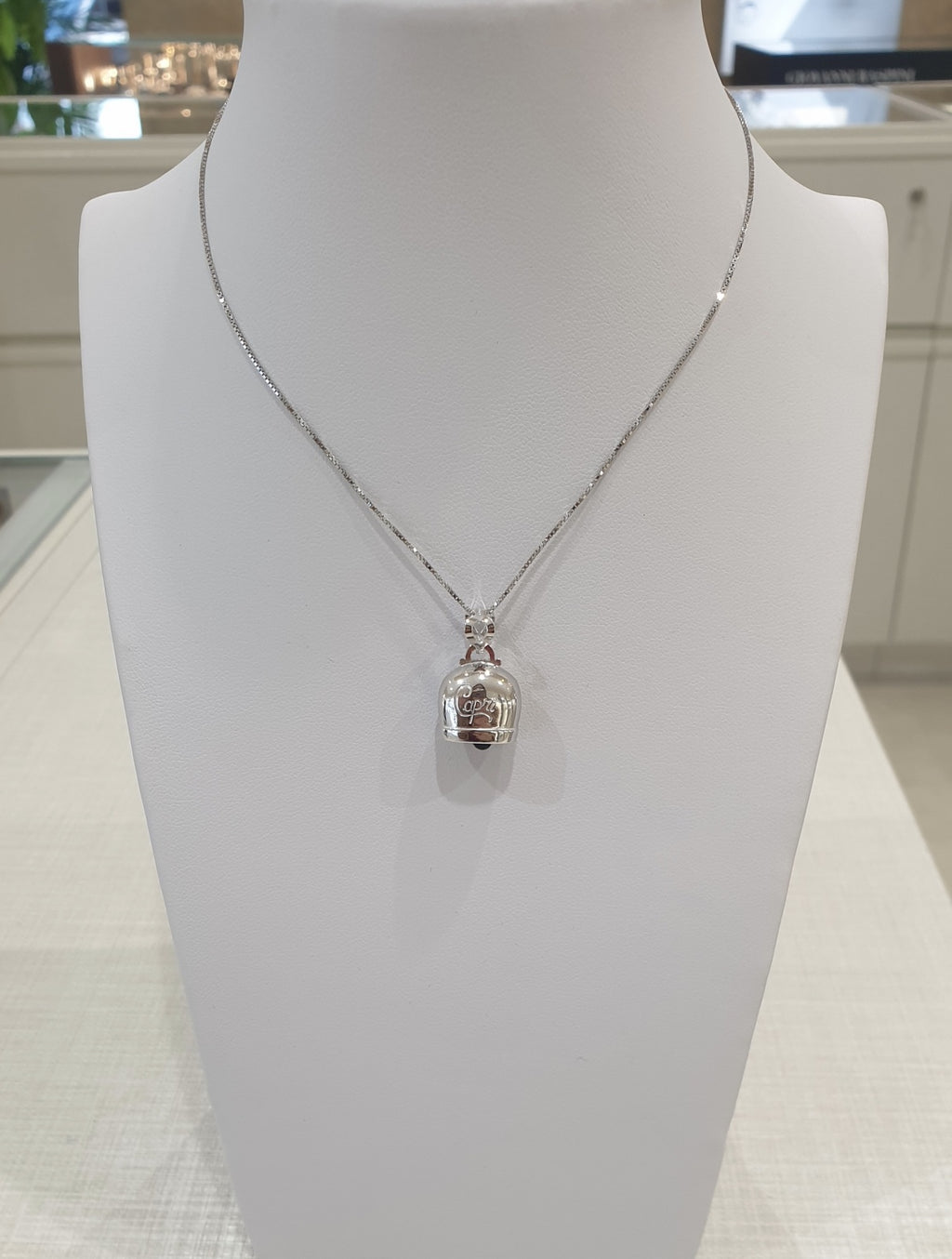 Collana donna con ciondolo campanella capri grande in argento