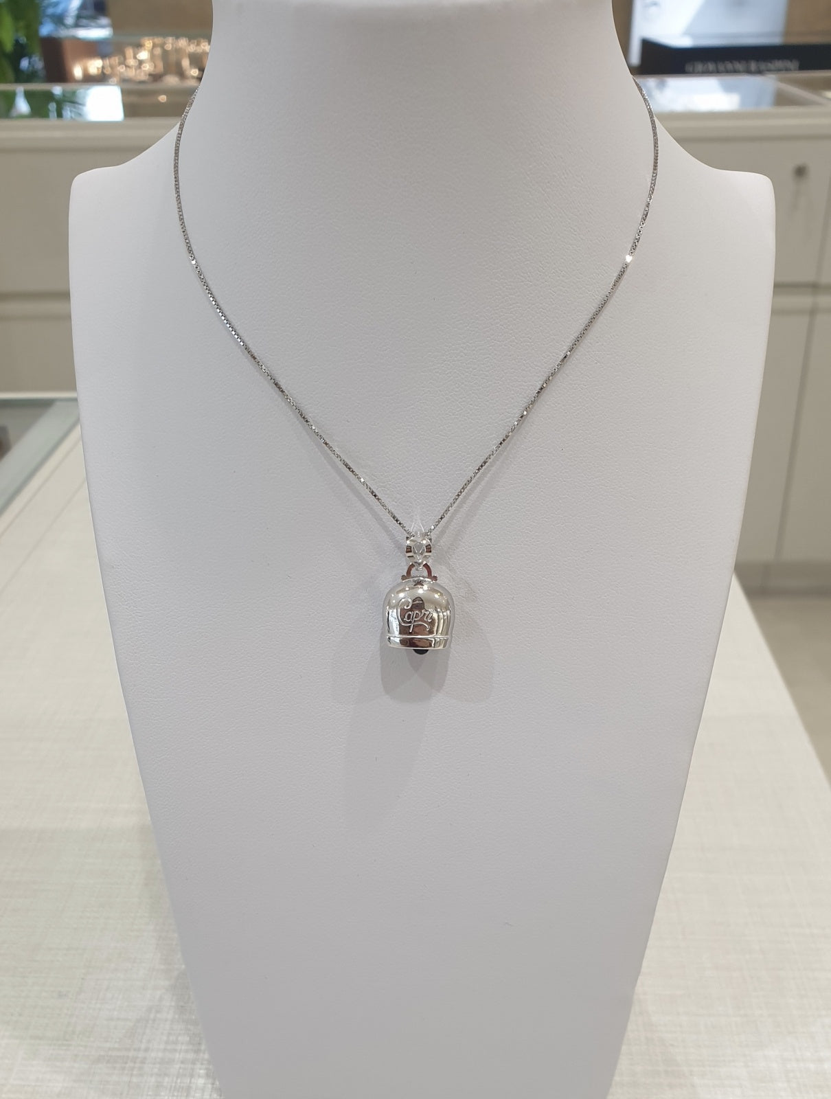 Collana donna con ciondolo campanella capri grande in argento