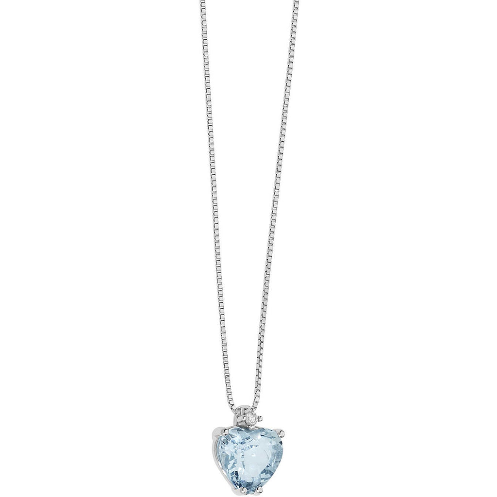 Collana donna con cuore in oro e diamante gioielli Comete Fantasia Di Acquamarina glq 272