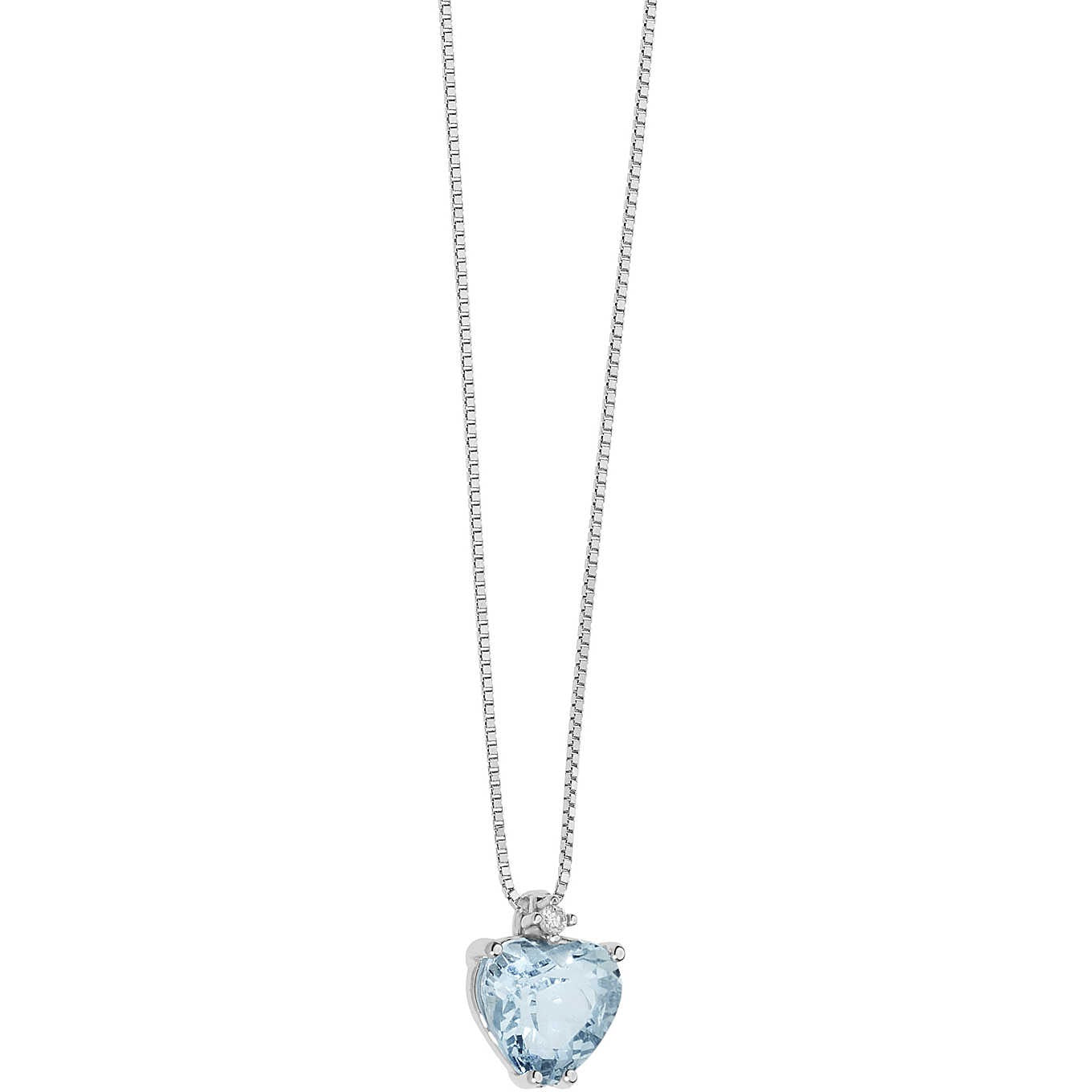 Collana donna con cuore in oro e diamante gioielli Comete Fantasia Di Acquamarina glq 272