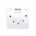 Collana donna con cuori e stelle in oro giallo 9 carati