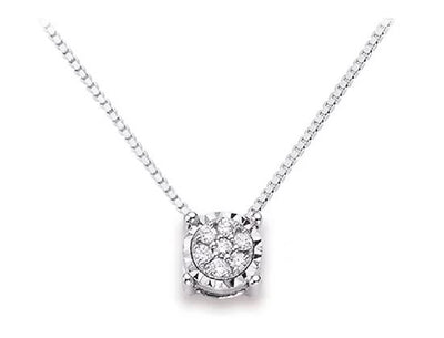 Damenschmuck Halskette mit Anhänger aus Weißgold und Diamanten Donnaoro luce dhpf8501.006