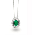 Damenhalskette mit Smaragd- und Diamantanhänger in Weißgold Donnaoro lpe10094.006