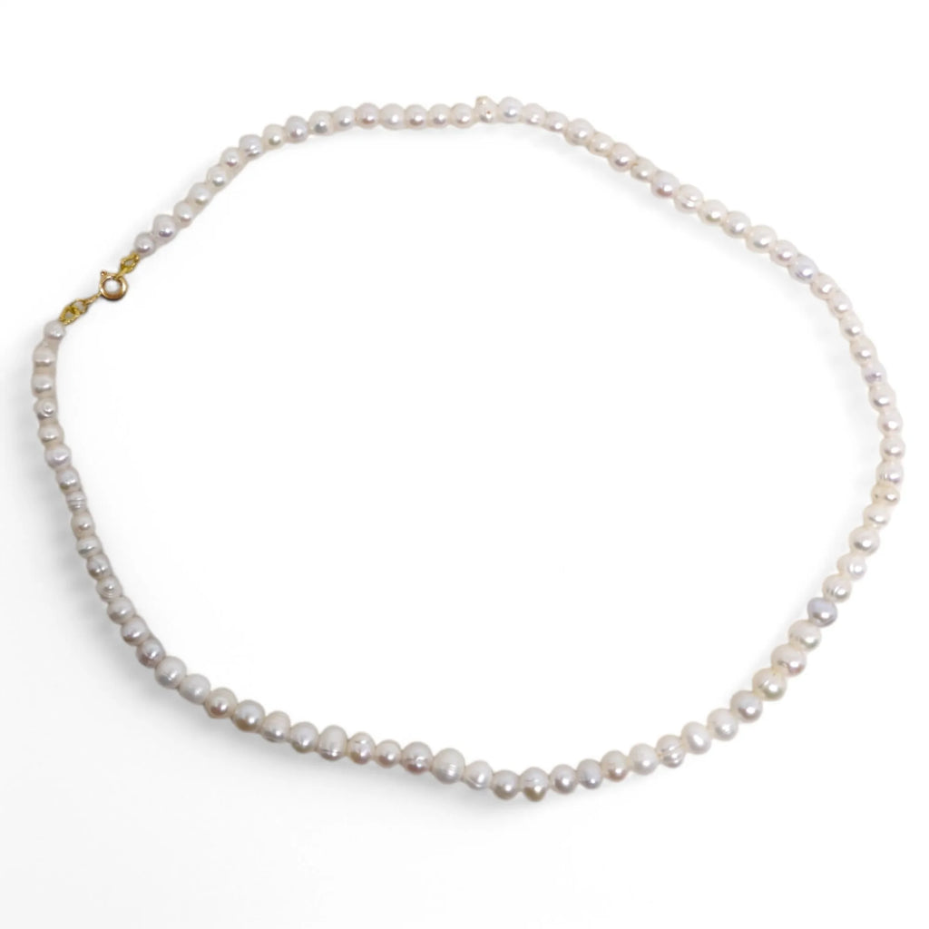 Collana donna con perle naturali bianche terra e mare oro 750