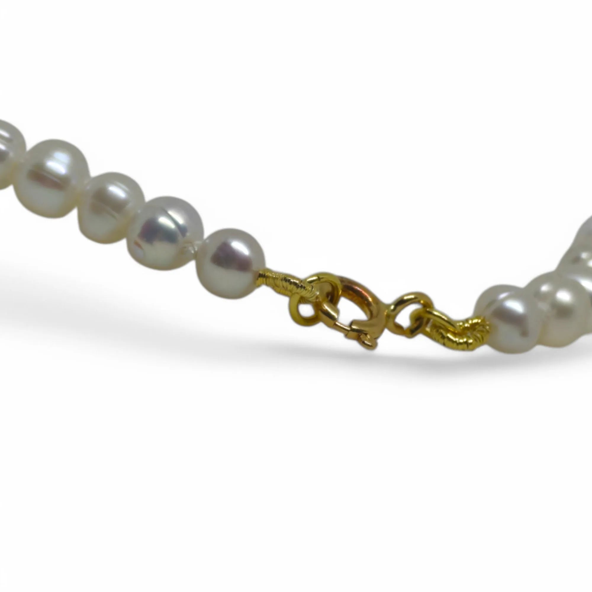 Collana donna con perle naturali bianche terra e mare oro 750