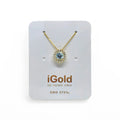 Collana donna con pietra azzurra in oro giallo 9 carati