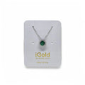Collana donna con pietra verde in oro bianco 9 carati
