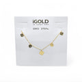 Collana donna con quadrifogli in oro giallo 9 carati