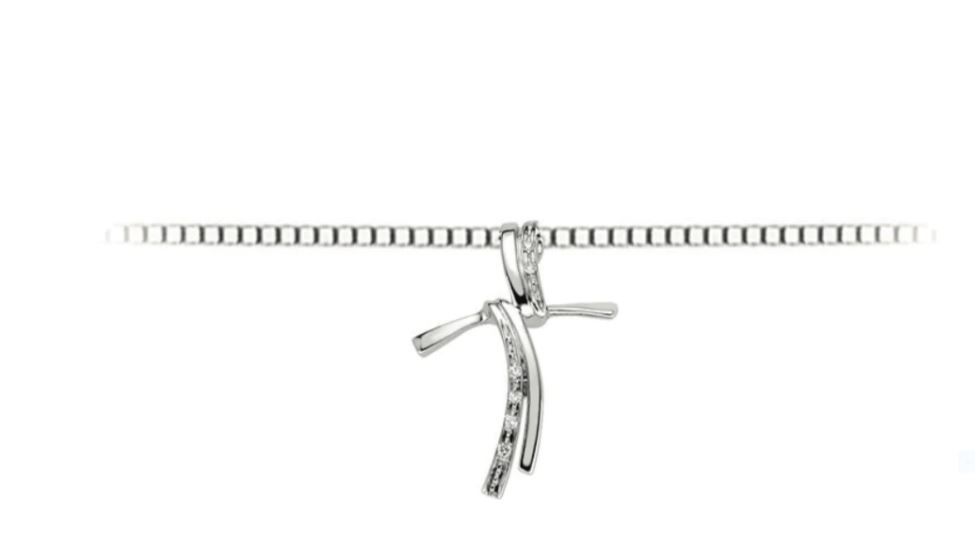 Collana donna croce in oro bianco e diamanti Donnaoro luce dhpf7372.002