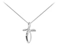 Collana donna croce in oro bianco e diamanti Donnaoro luce dhpf7370.001