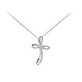 Collana donna croce in oro bianco e diamanti donnaoro luce dhpf7368.002