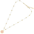 Collana donna dorata Ottaviani con quarzo rosa