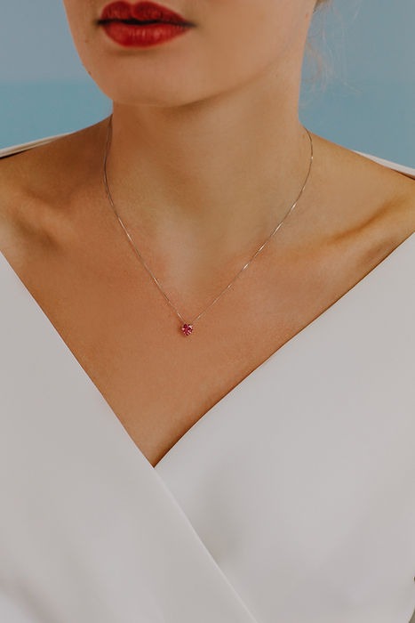Collana donna gioielli Comete Fantasia in oro rosa e cuore con Topazio glb 1548