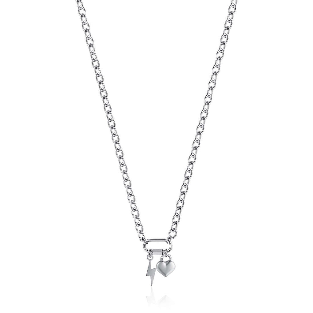 Collana donna gioielli Luca Barra fulmine e cuore ck1643
