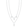 Collana donna gioielli Luca Barra stelle ck1546 con doppio filo e pendenti