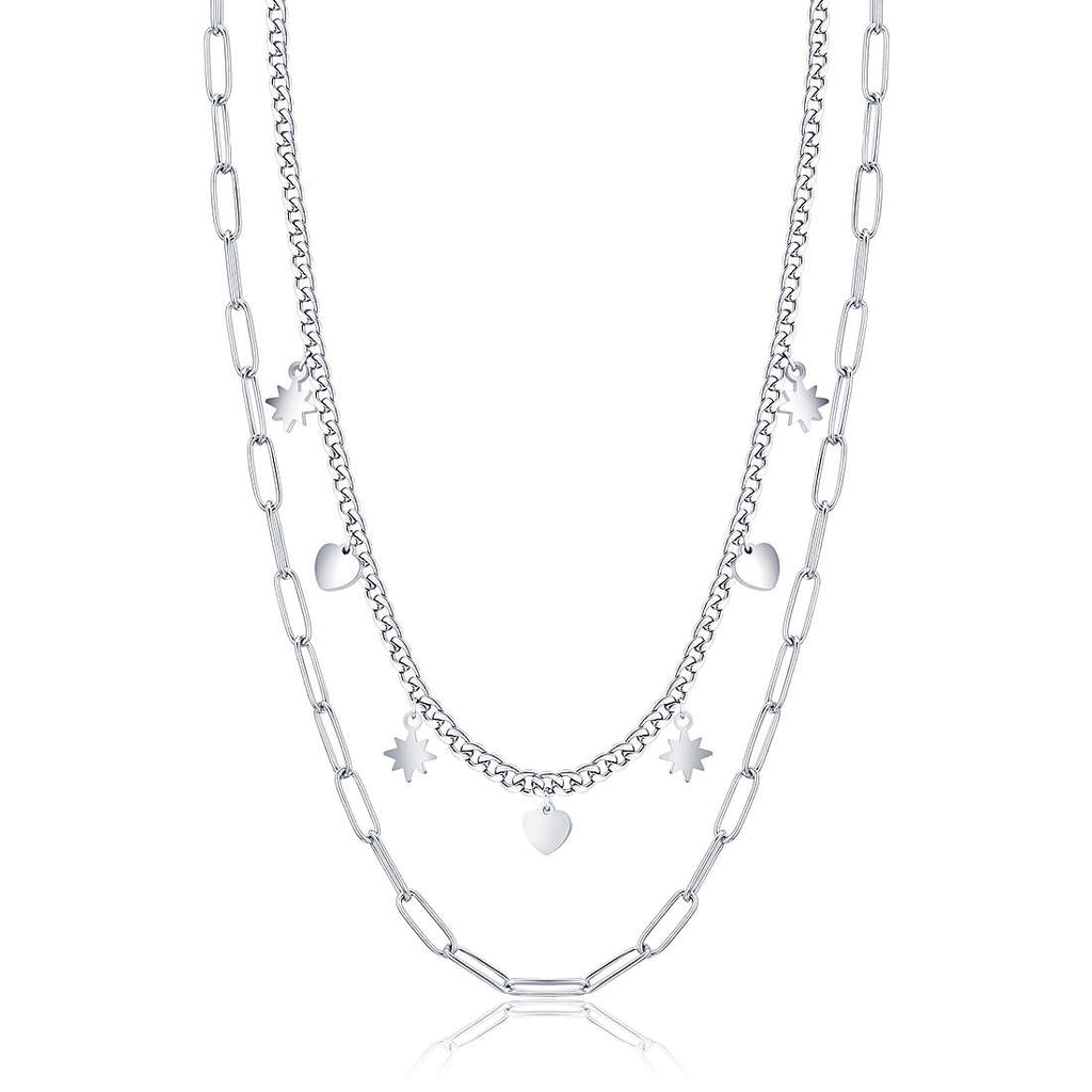 Collana donna gioielli Luca Barra stelle e cuori ck1597