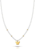 Collana donna gioielli Ops Objects Funny Pearls OPSCL-846 ciondolo farfalla dorato