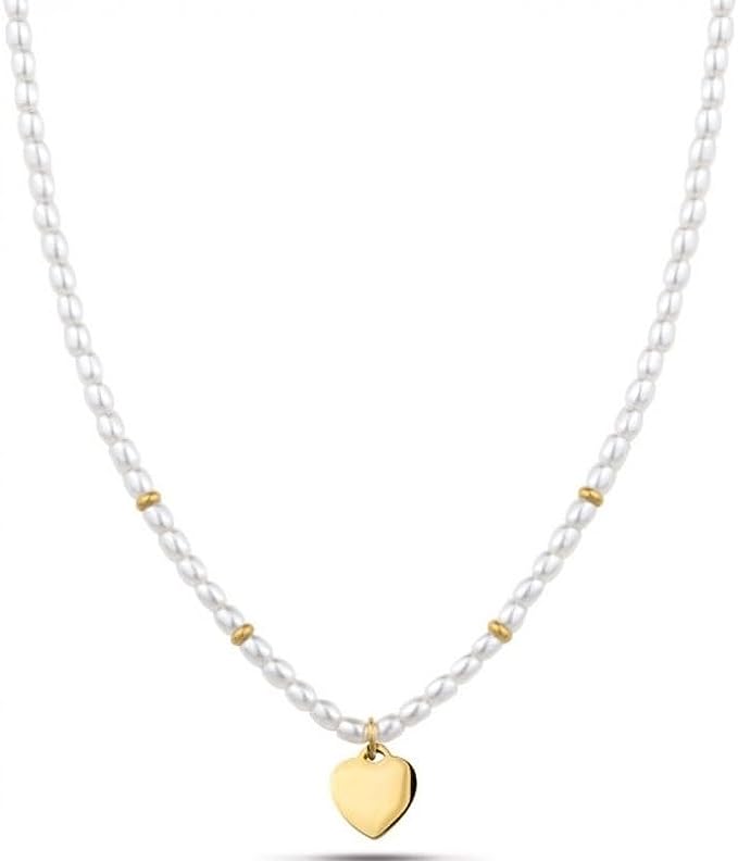 Collana donna gioielli Ops Objects Funny Pearls opscl-843 ciondolo cuore dorato