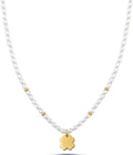 Collana donna gioielli Ops Objects Funny Pearls opscl-844 con ciondolo quadrifoglio dorato