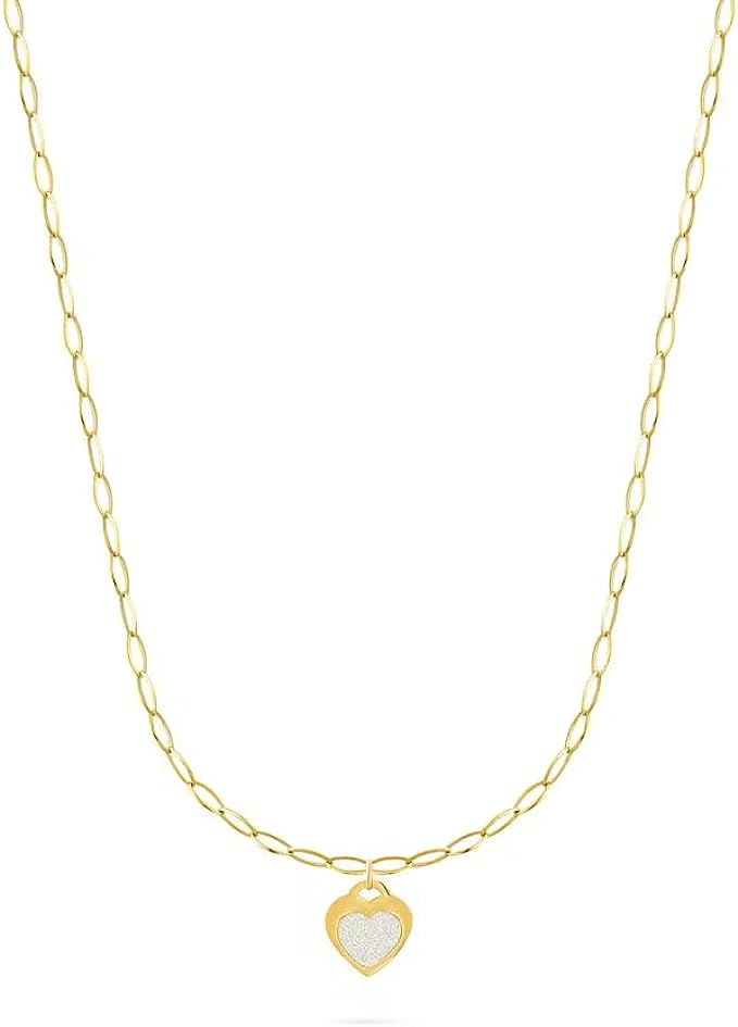 Collana donna gioielli Ops Objects OPSCL-776 con pendente cuore glitter dorato
