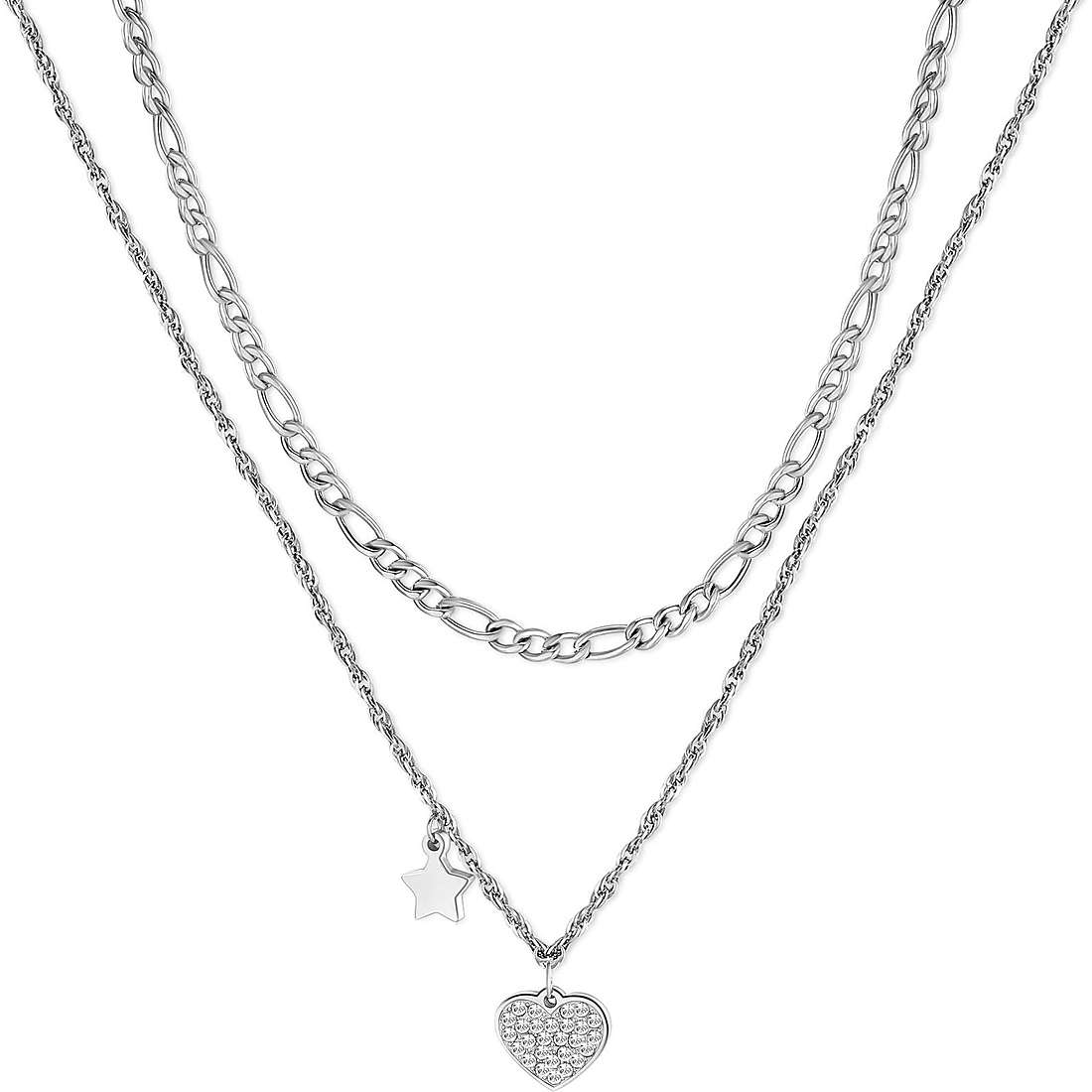 Collana donna gioielli Sagapò Aurora sar24 con cuore zirconato