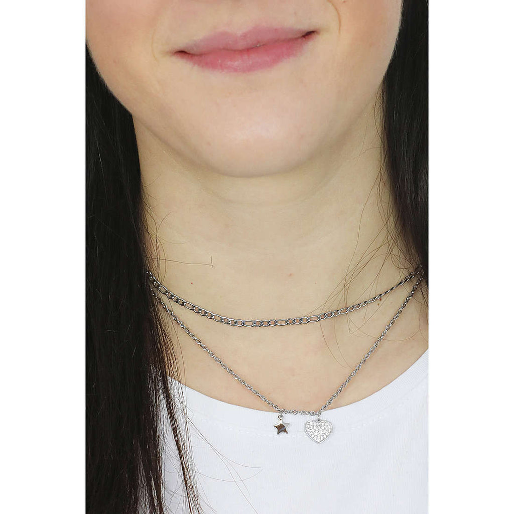 Collana donna gioielli Sagapò Aurora sar24 con cuore zirconato