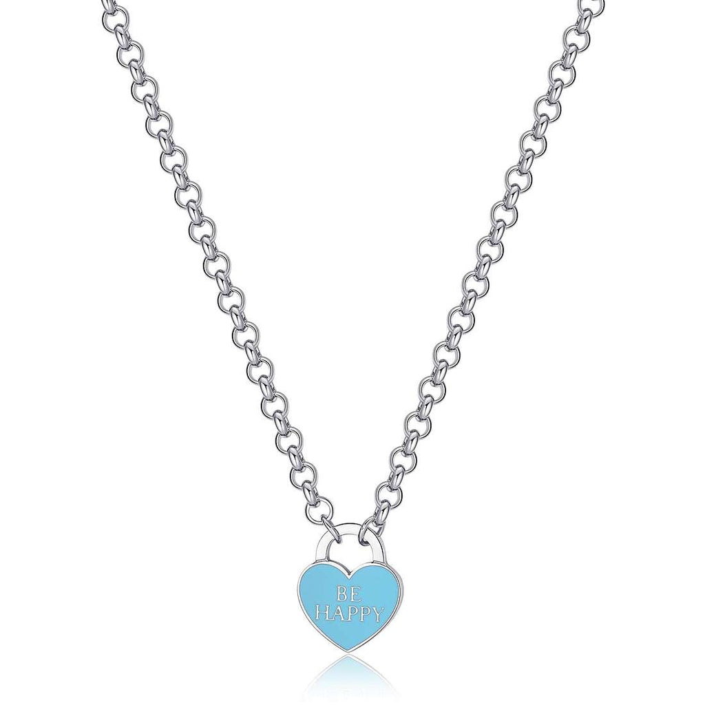 Collana donna gioielli Sagapò Be My Always sbm83 cuore turchese