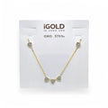 Collana donna girocollo con cuori in oro giallo 9 carati