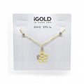 Collana donna girocollo con fiore in oro giallo 9 carati
